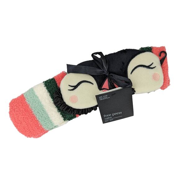 Free Press Cozy Striped Socks with Penguin Mask - Picture 8 of 8